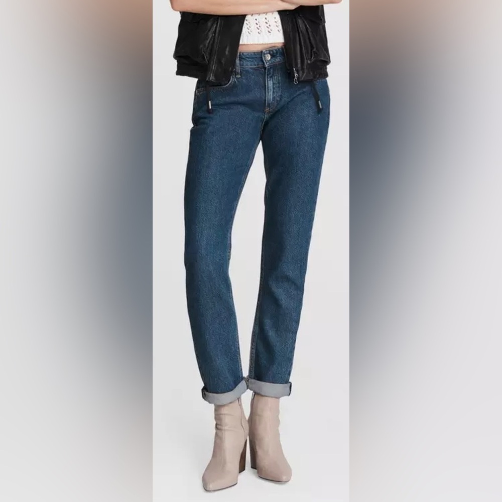 rag & bone Low Rise Straight Leg Dark Blue Jeans